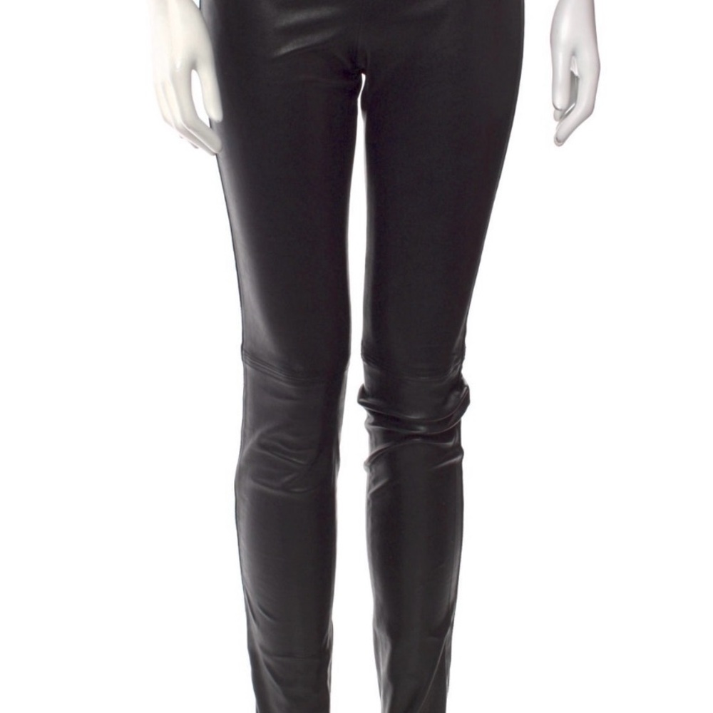 Joseph Black Leather Skinny Pants